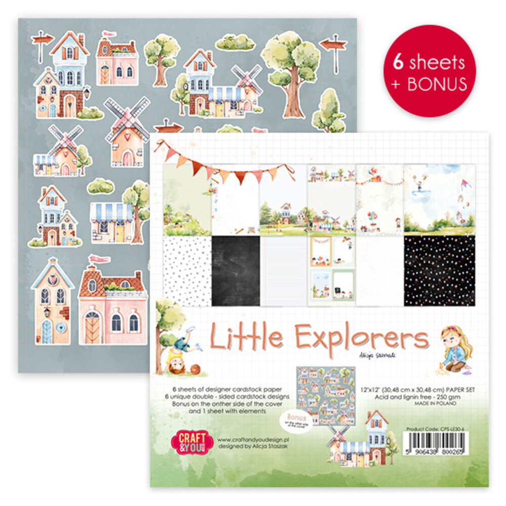 Little Explorers - paper set 30,5x30,5 cm von Craf - zum Schließen ins Bild klicken